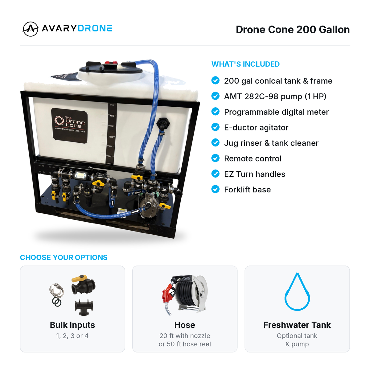 Drone Cone 200 Gallon what's included